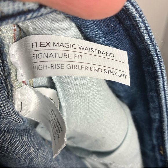 Lane Bryant distressed high rise girlfriend straight jeans signature fit size 24 - Picture 8 of 9